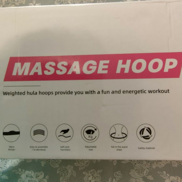 *NEW* Adjustable Weighted Fitness Hoop, Massage, Pink & Gray, 2lb - Picture 9 of 12
